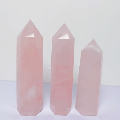 Star rose quartz tower /points