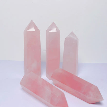 Star rose quartz tower /points