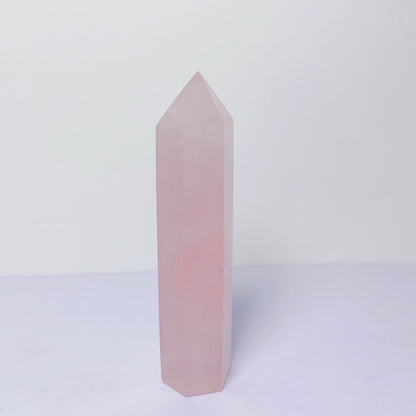 Star rose quartz tower /points