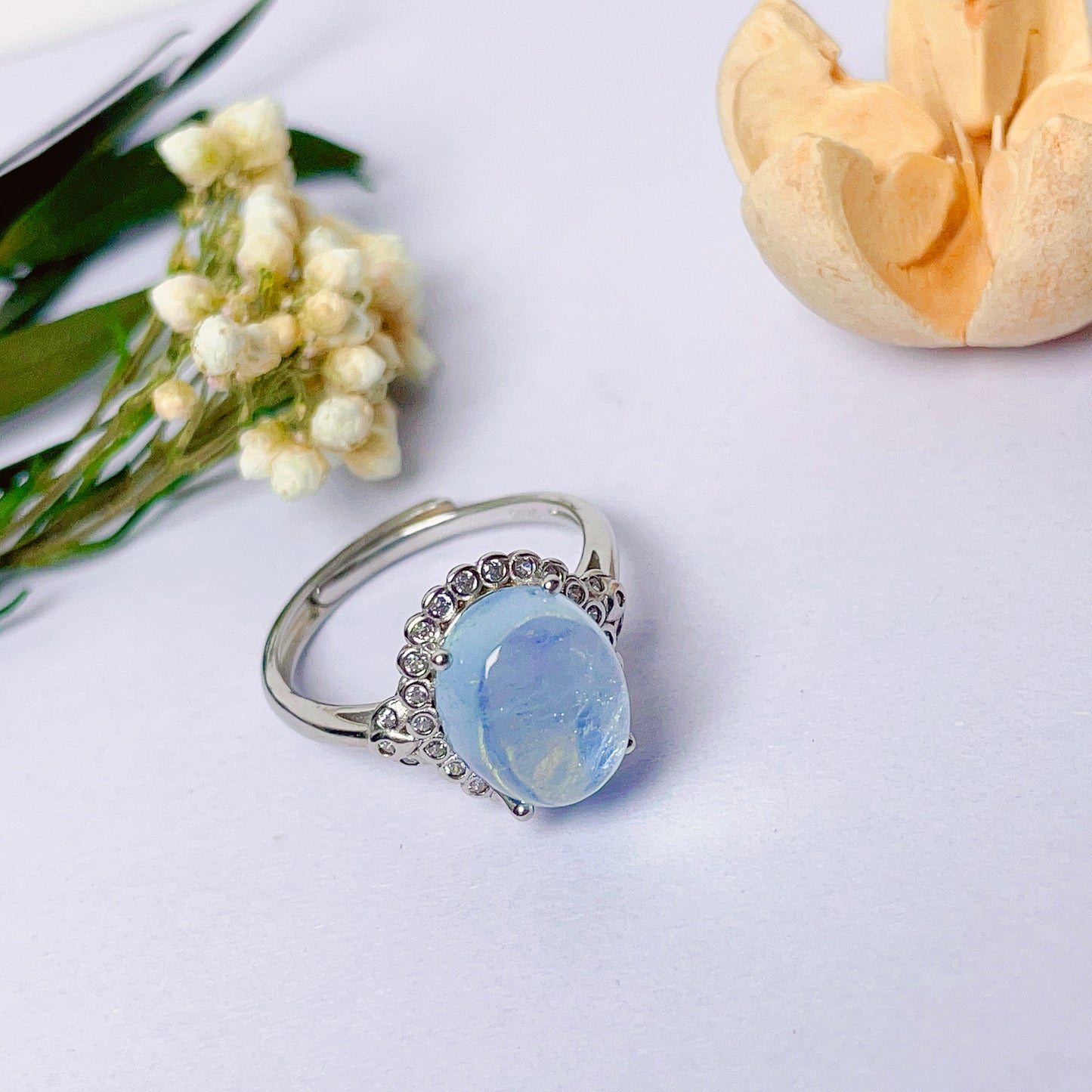 S925 Aquamarine Ring