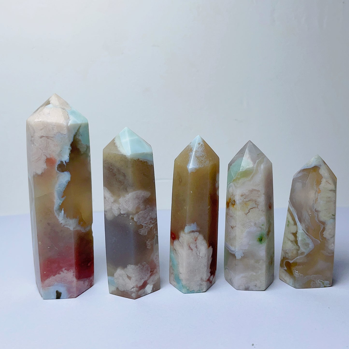 Green Flower Agate Tower/Point