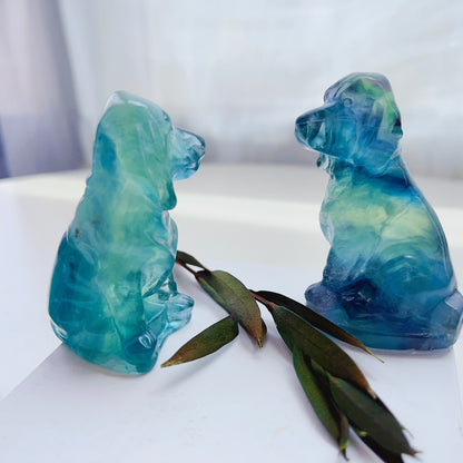 Fluorite dog Carving&Shape